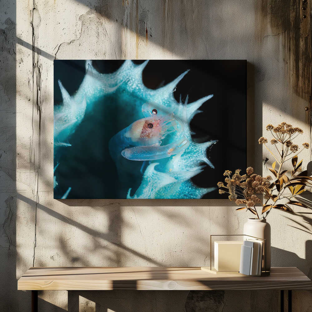 Shrimp in a blue sponge