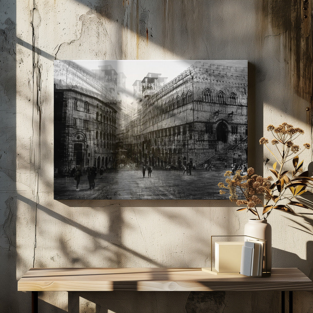 Art Prints of Walking in the Square