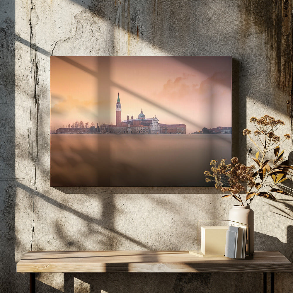 Art Prints of Venice pink sunrise