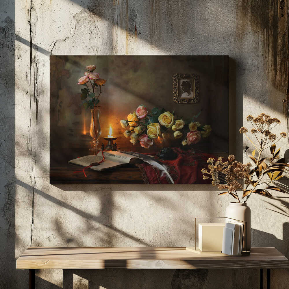 Still life with an open book