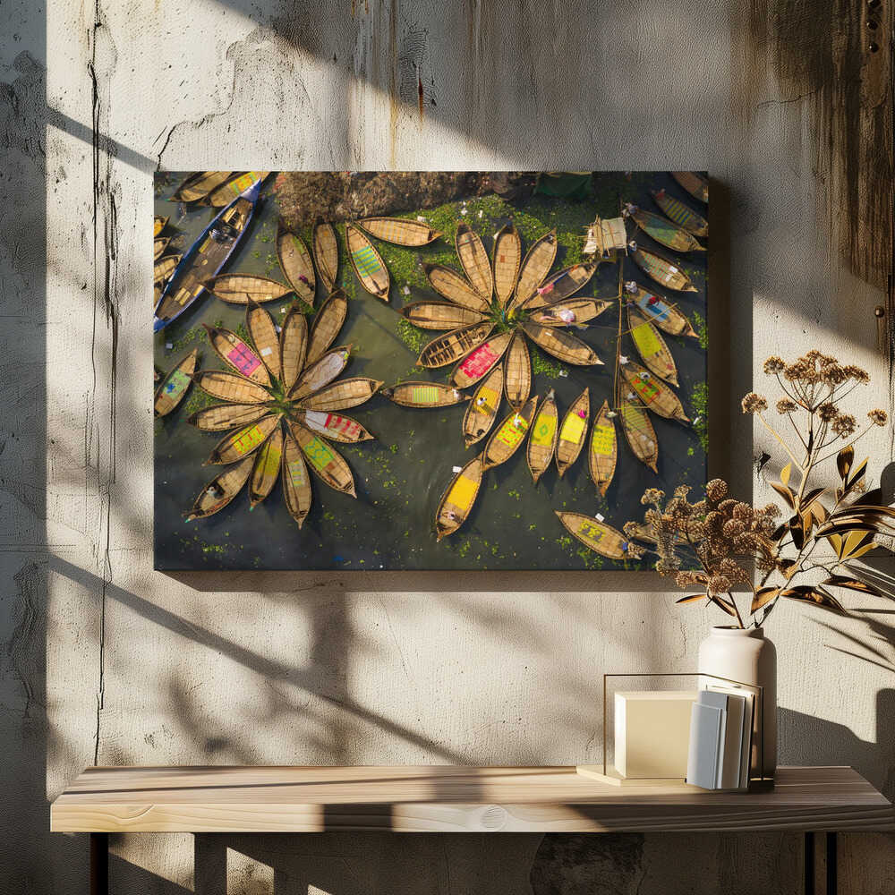 Traditional wooden boats and life