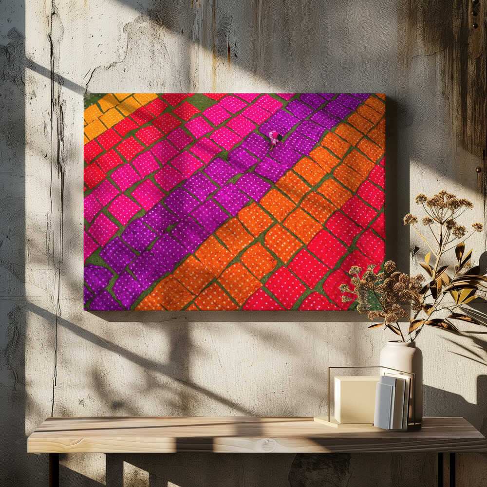 Drying colorful cloth