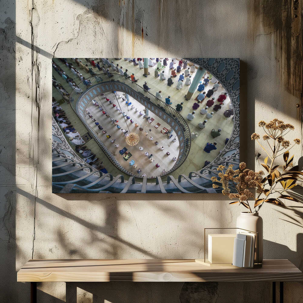 Thousands pray in one of worlds largest mosques