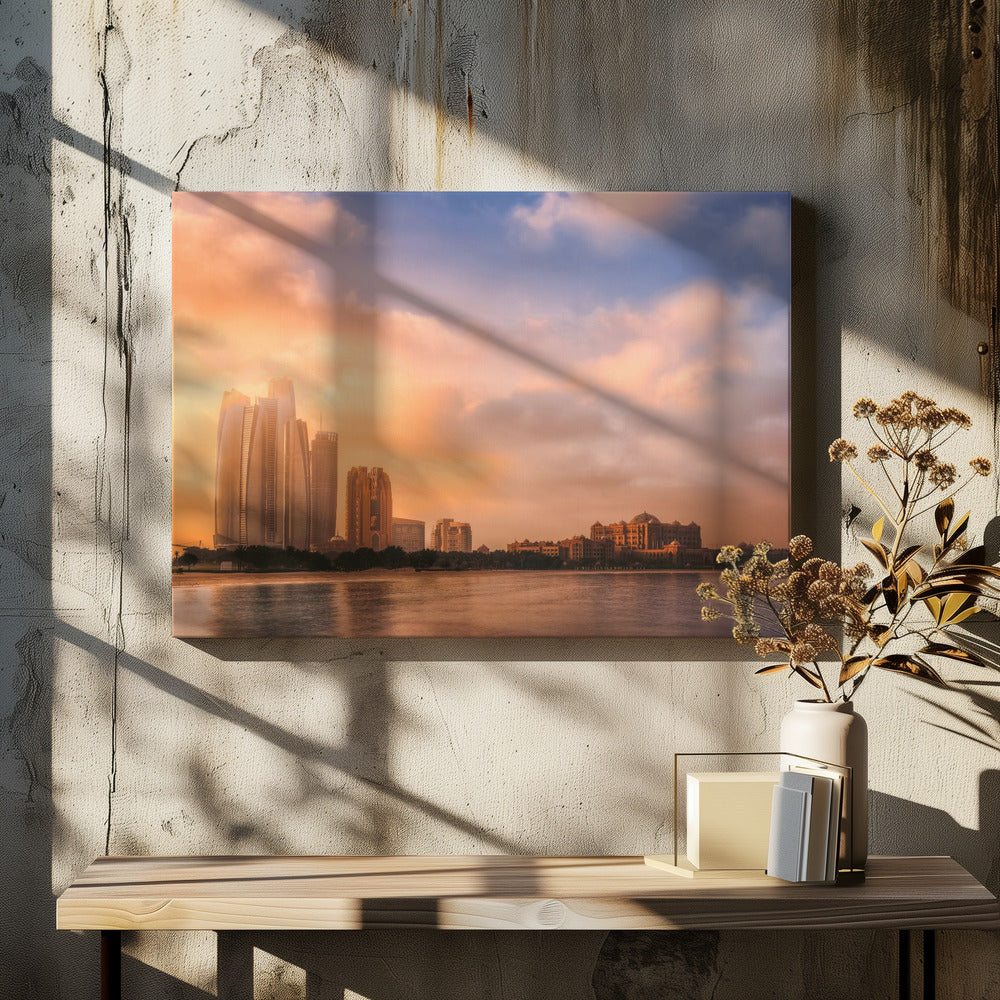 Art Prints of Etihad Towers & Emirates Palace, Abu Dhabi, UAE