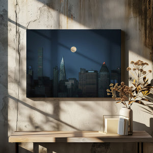 Art Prints of Super-moon over Manhattan