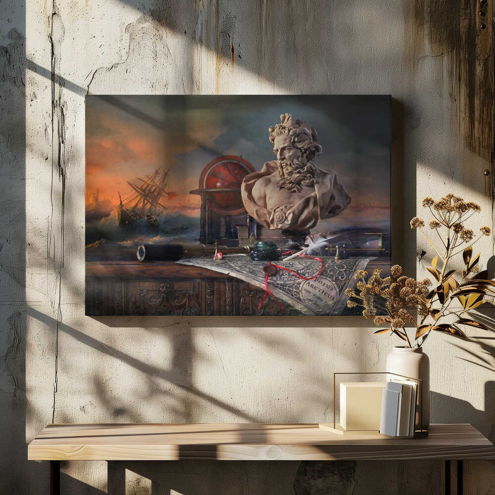 Still life with a bust of Neptune