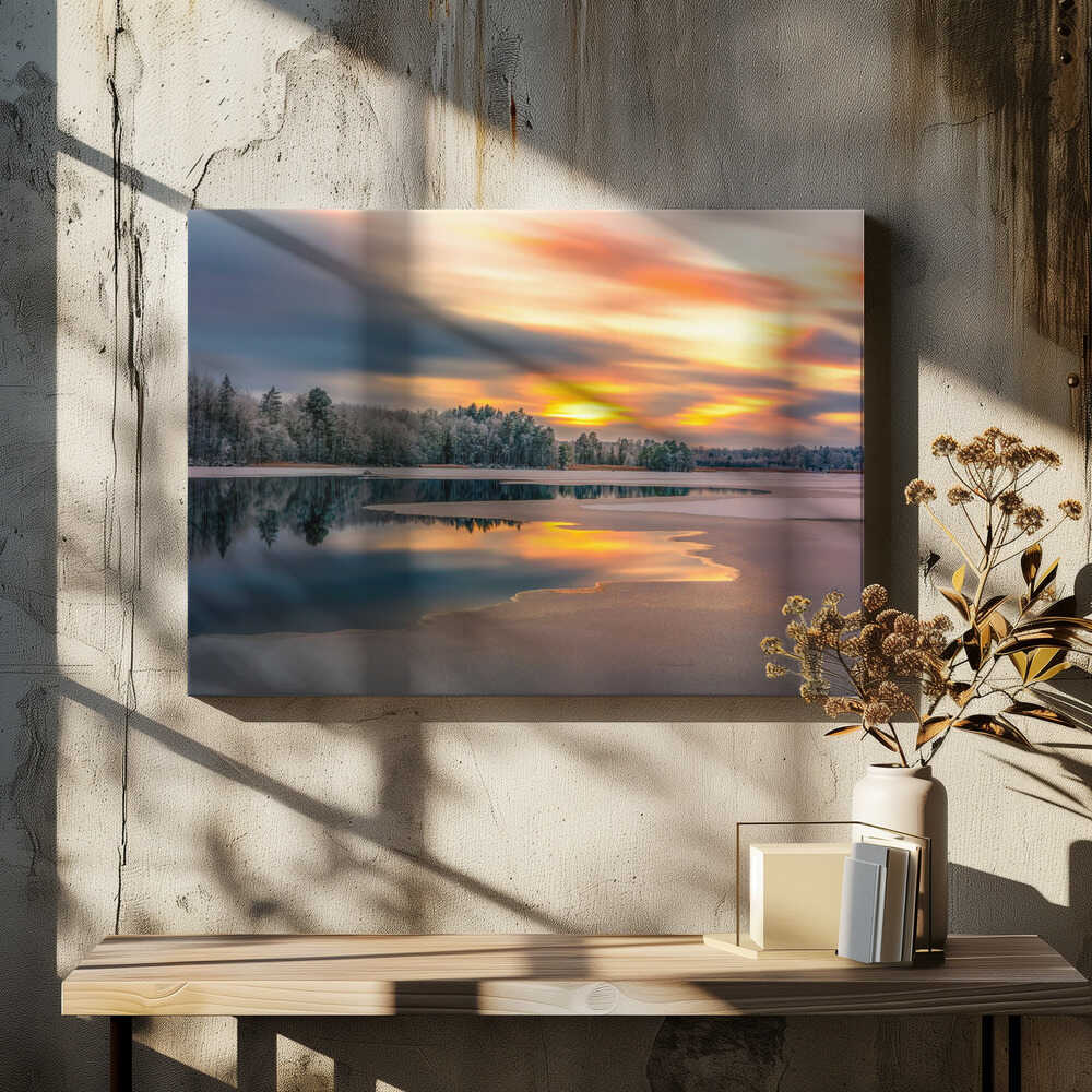 Ice slowly taking over the lake