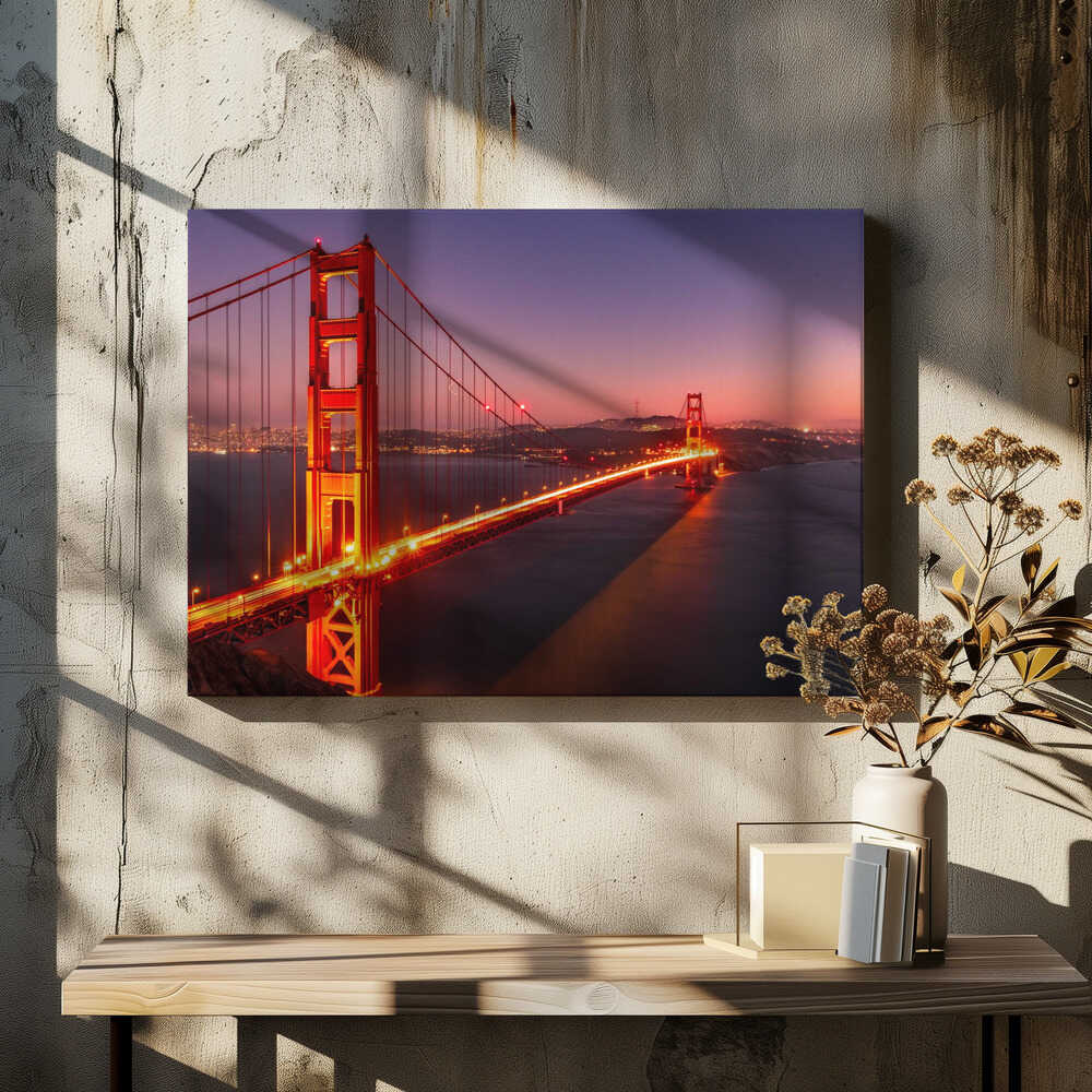 Rosy Night of Golden Gate