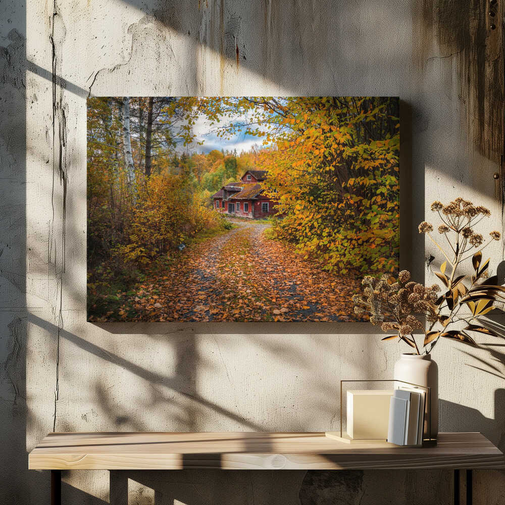 Old mill surrounded by autumn colors