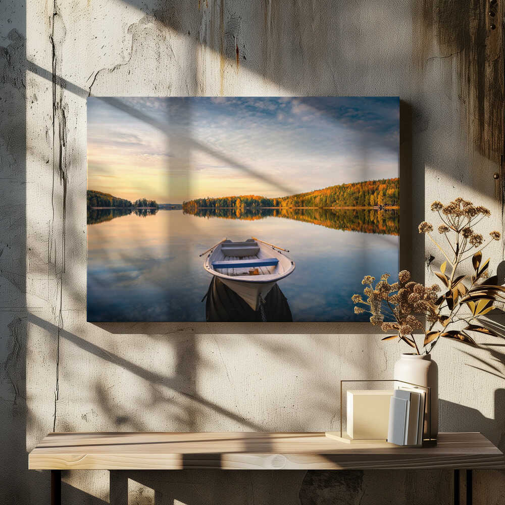 Evening at the autumn lake