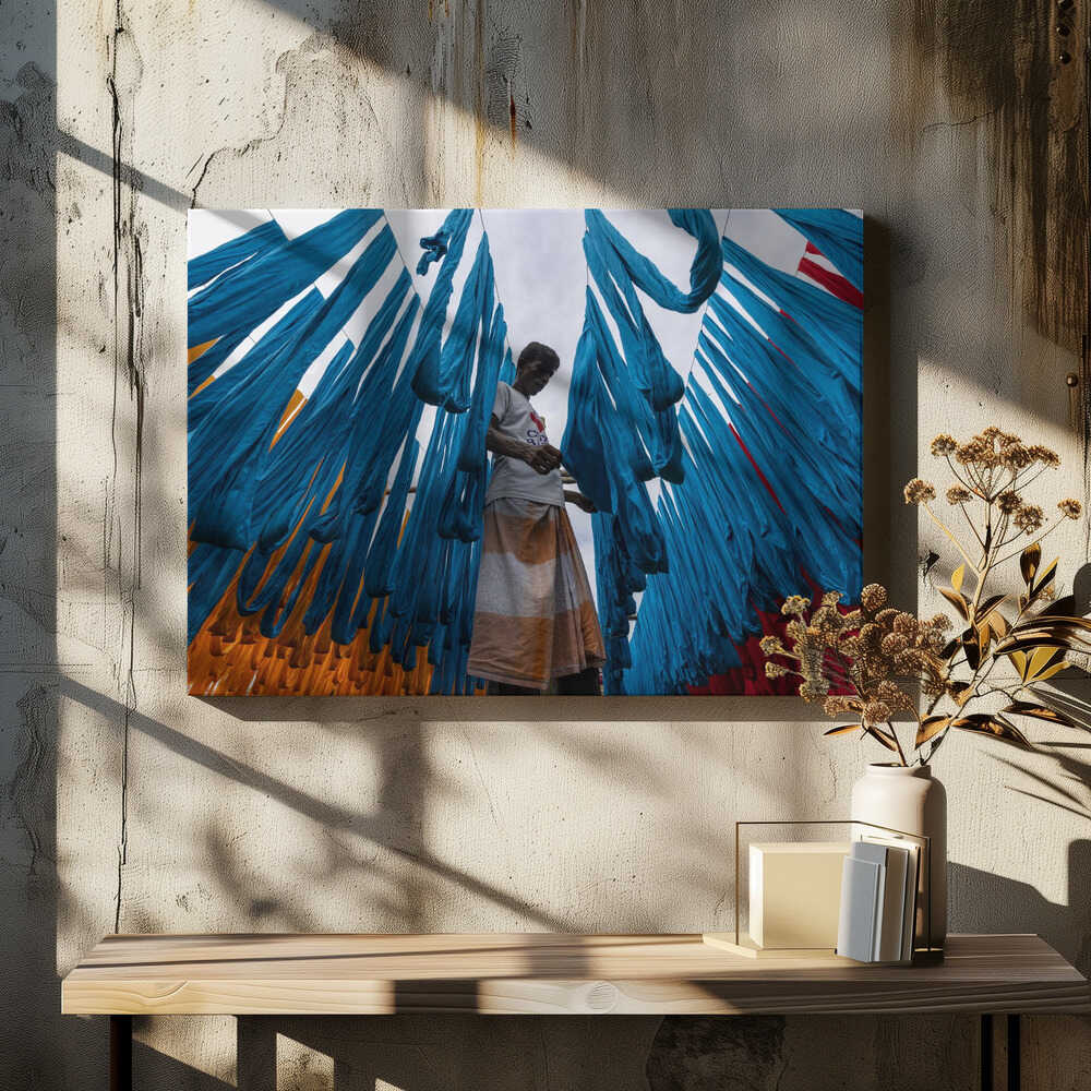 Daily labour of drying fabrics