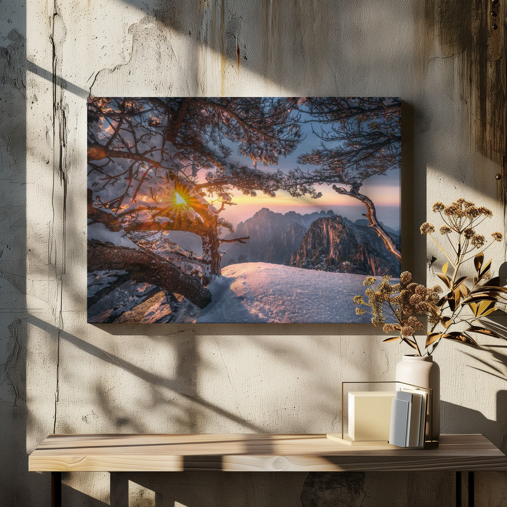 Yellow Mountain and Strange Pine after Snow