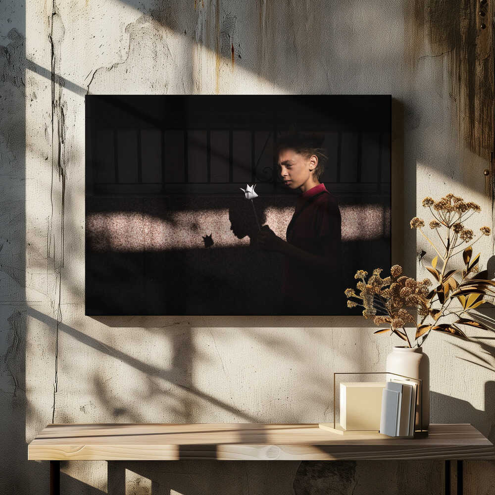 Girl with a paper rose