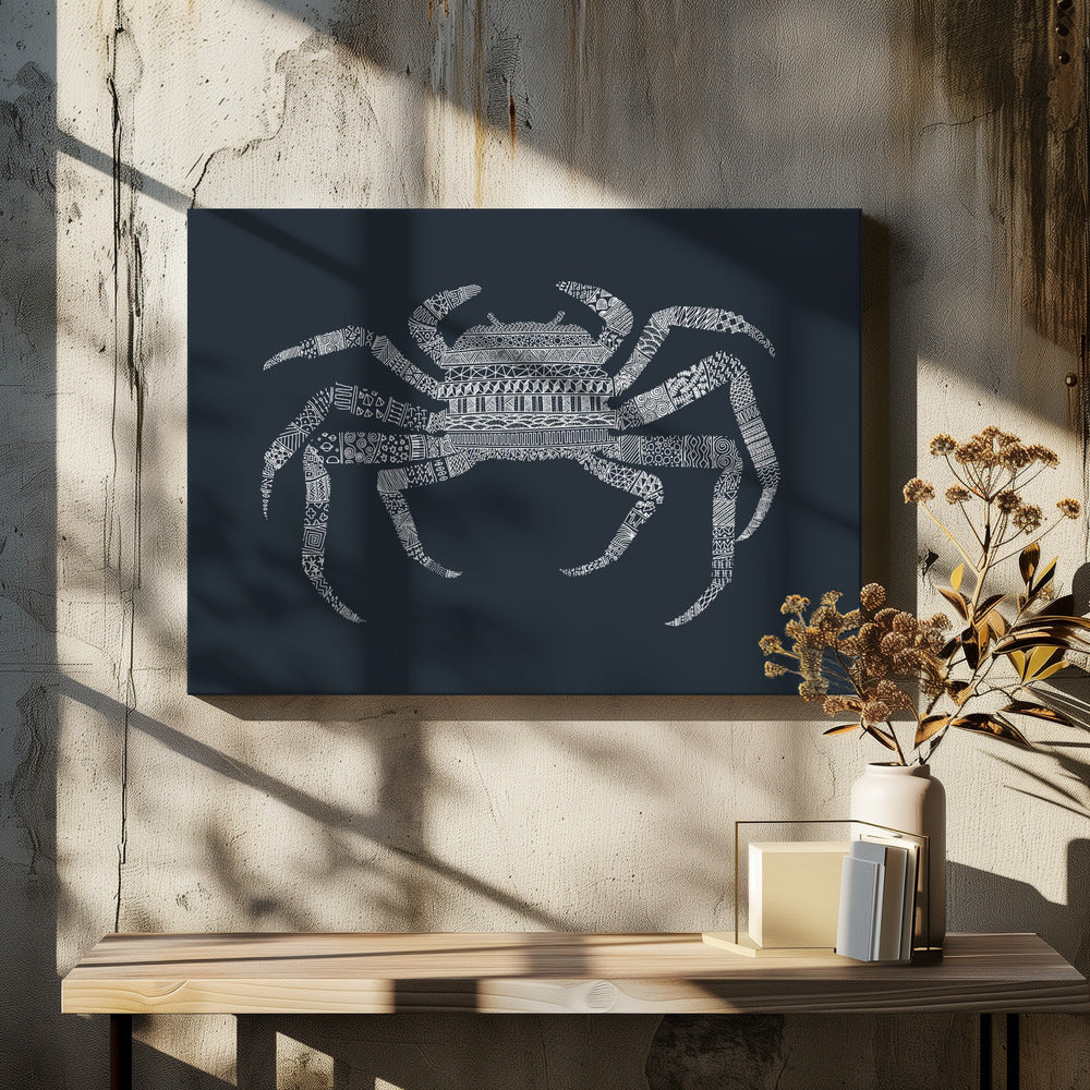 Crab Blue Poster Blue