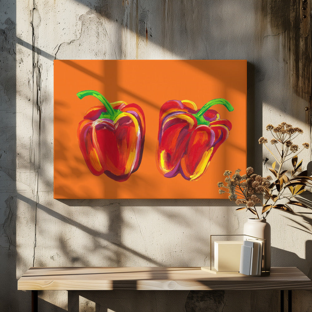 Peppers On Orange