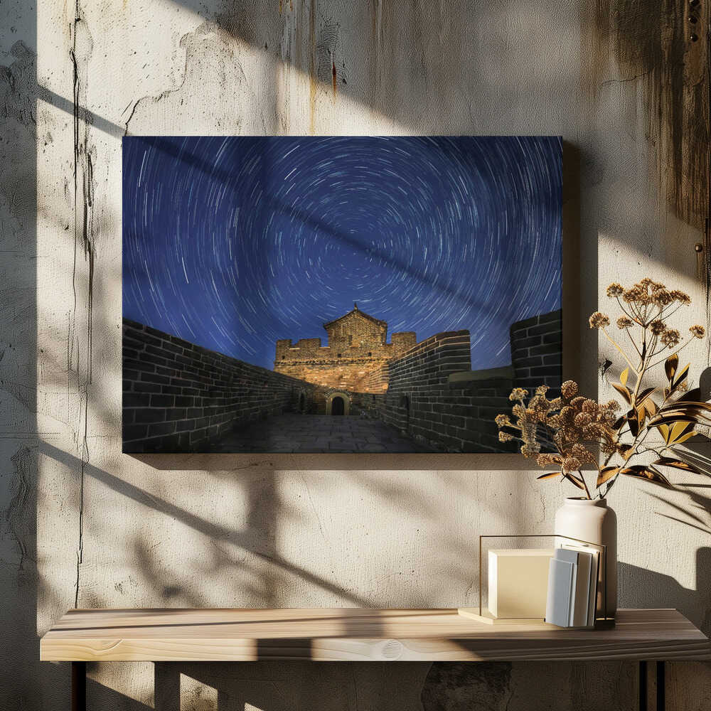 Star trails on the Great Wall