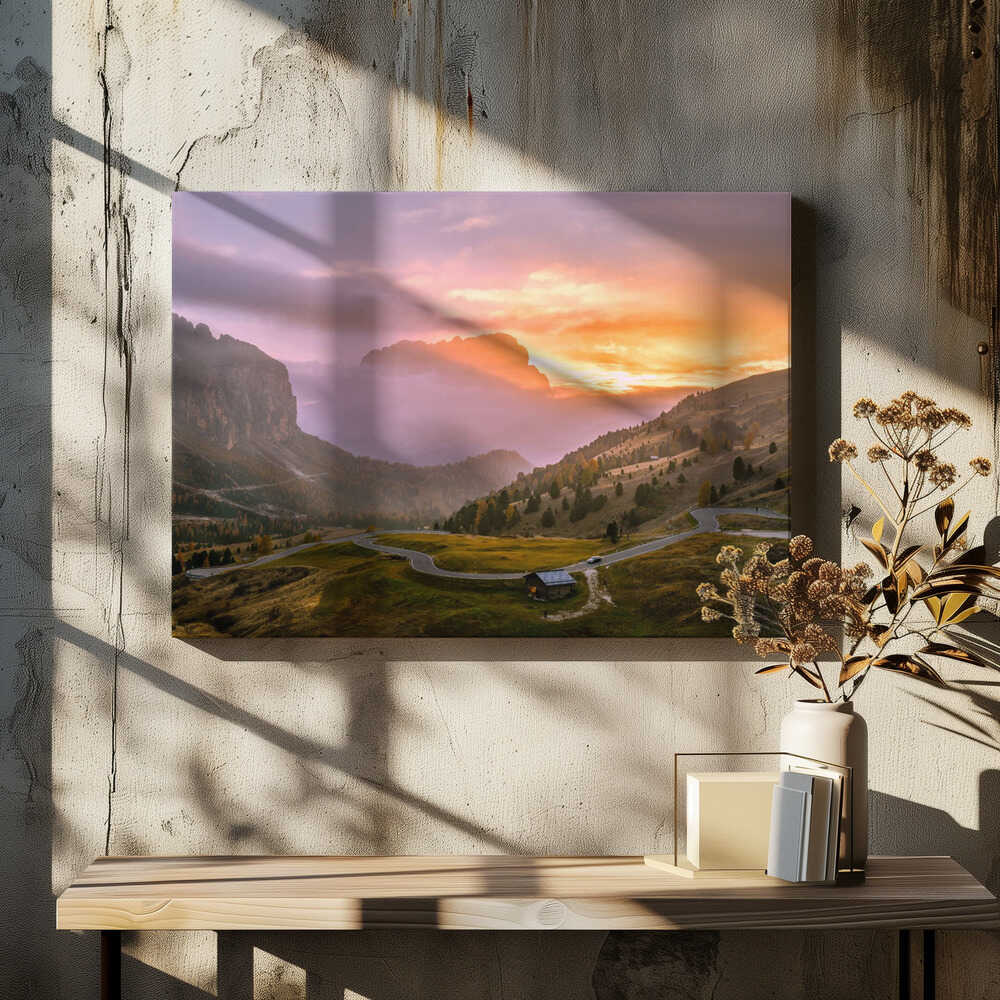 Golden Hour of Passo Gardena