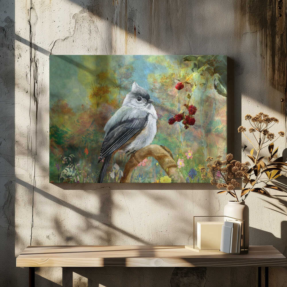 Titmouse In the Berries Garden