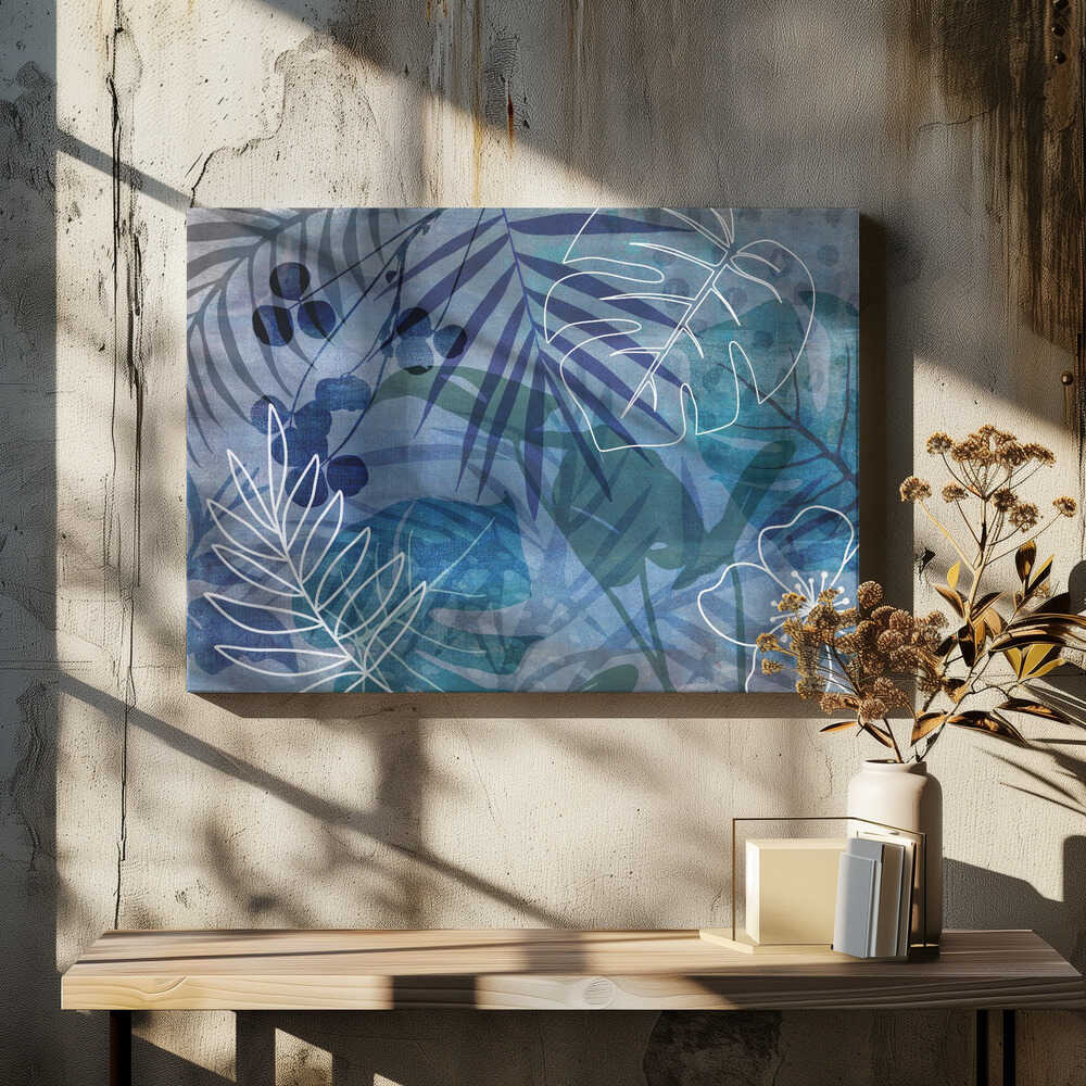 Abstract Botanical Blue