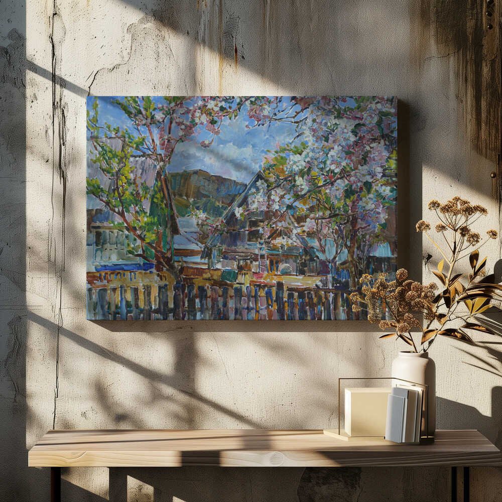 Blooming apple trees