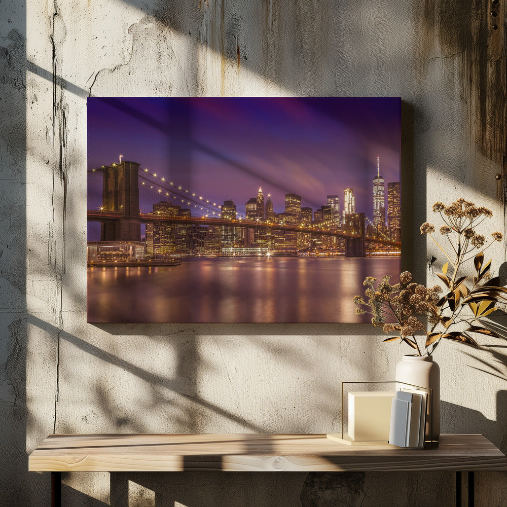 BROOKLYN BRIDGE New York City Sunset