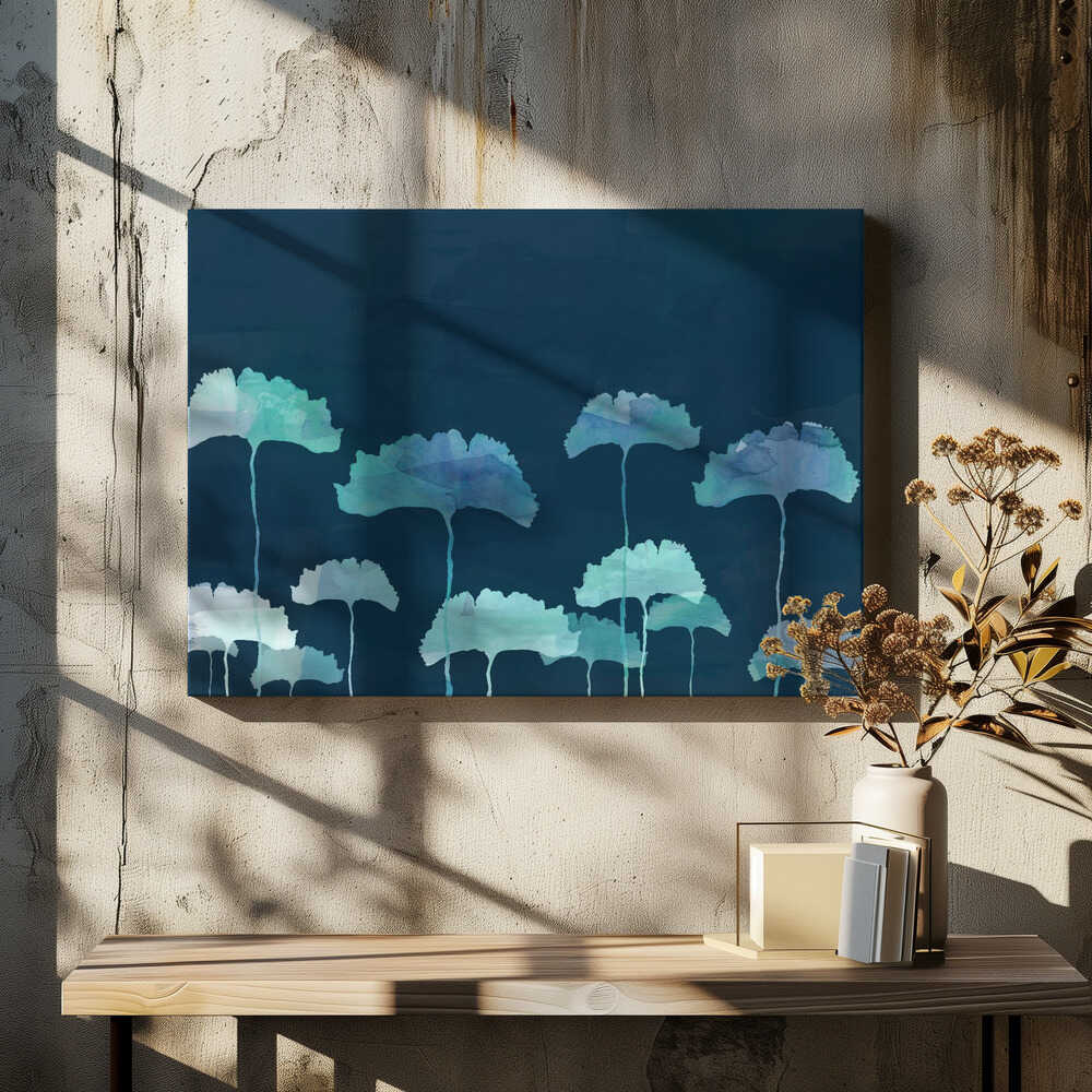 Blue Flowers Silhouette