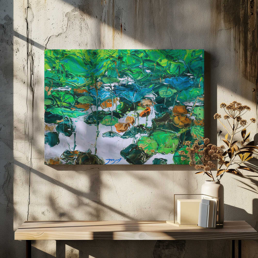 Water Lilies in a Pond