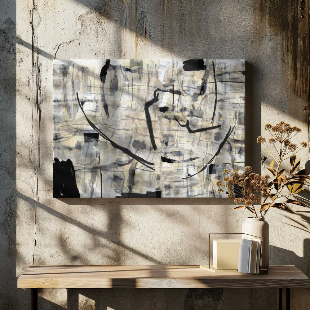 Black and White Textured Shapes 1