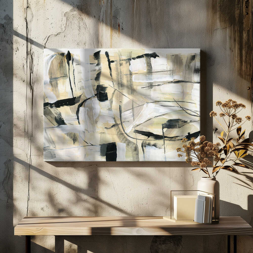 Black and White Textured Shapes 4