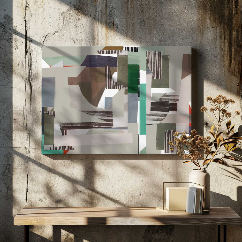 Mint and Blue Hues Abstract Hardedge 4