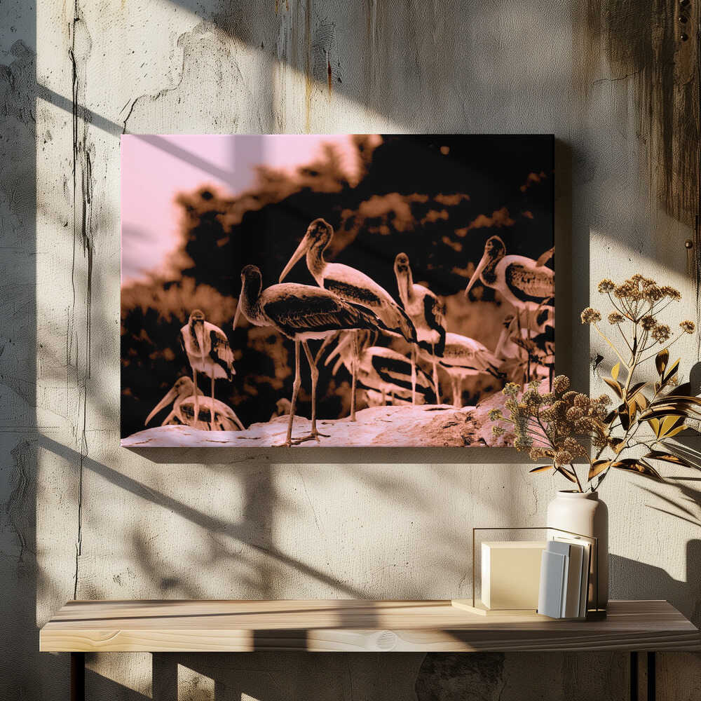 Stork Gathering Scene