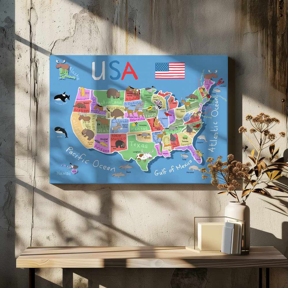 Illustrated Map of United States of America by Carla Daly