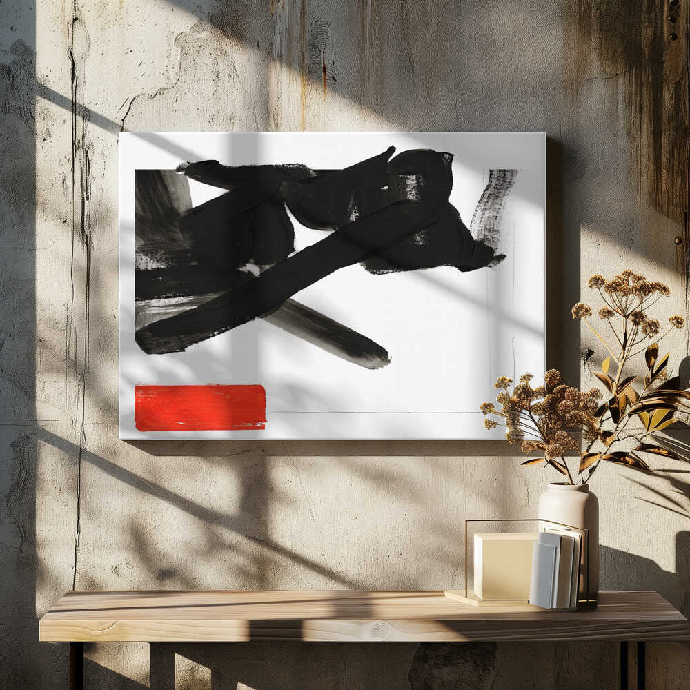 Zen Brushwork With Red Block 1