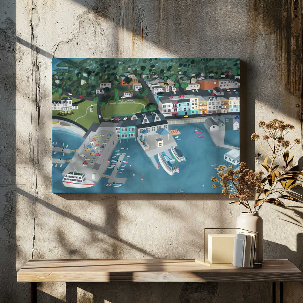 Aerial View of Bar Harbor, Maine, USA by Carla Daly