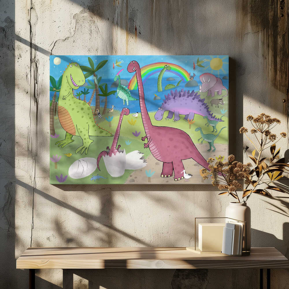 Cute Dinosaur in the Jurassic Park by Artist Carla Daly