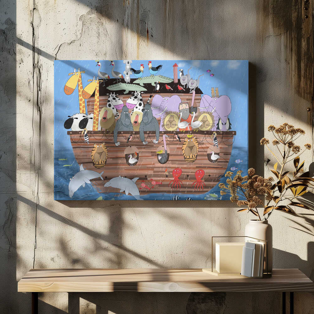 Noah's Ark with Cute Animals by Artist Carla Daly