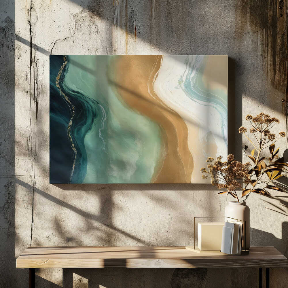 Organic Swirls In Shades Of Teal