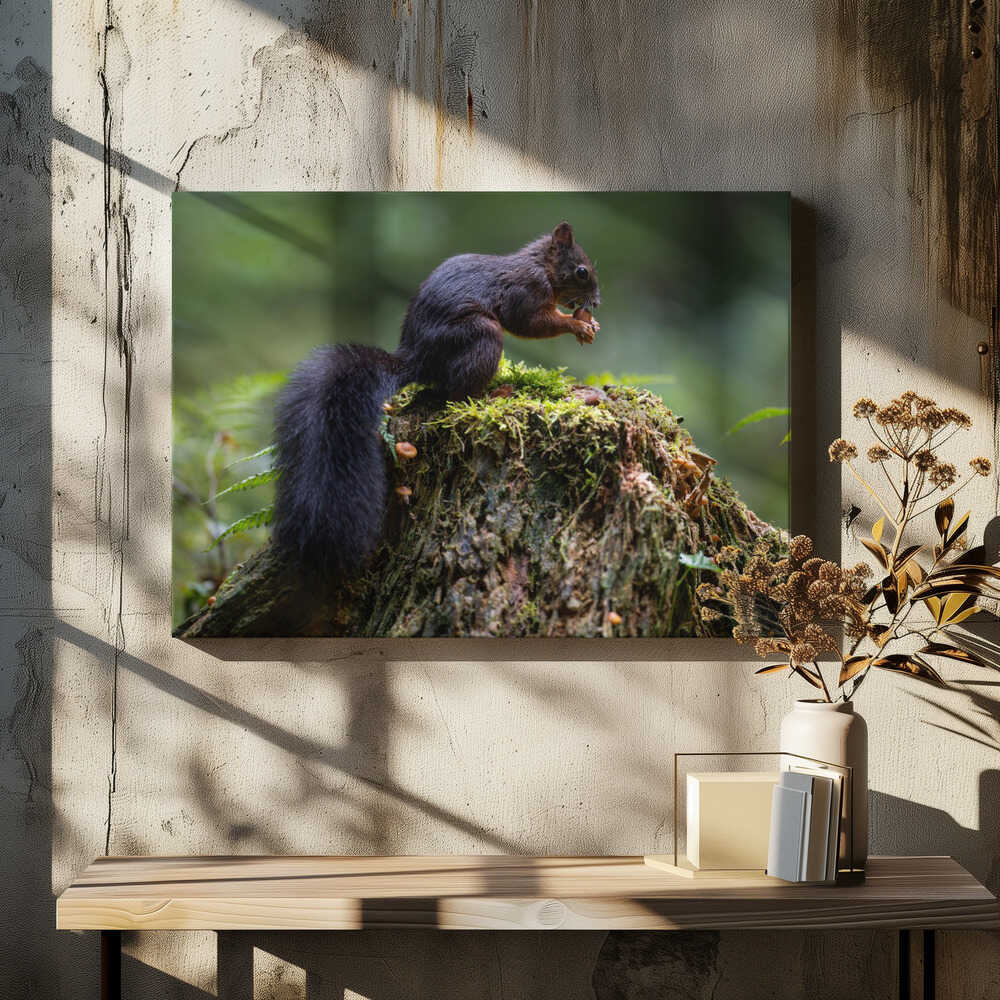 Close-up of squirrel on tree trunk