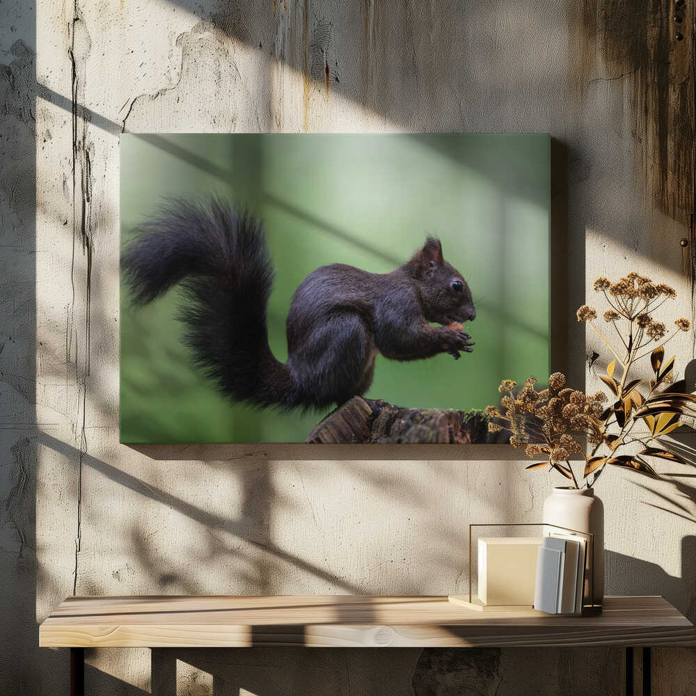 squirrel on wood with perfect pose