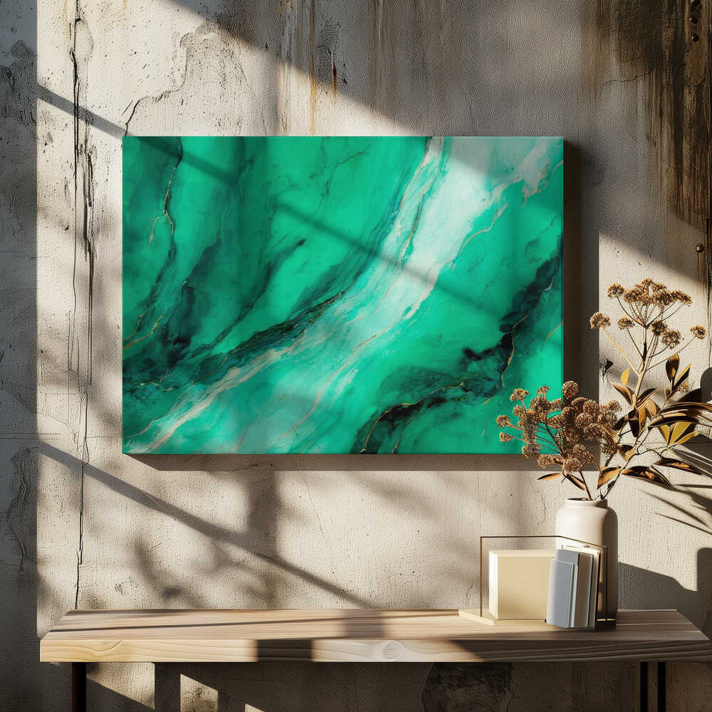 Abstract Green Marble Art
