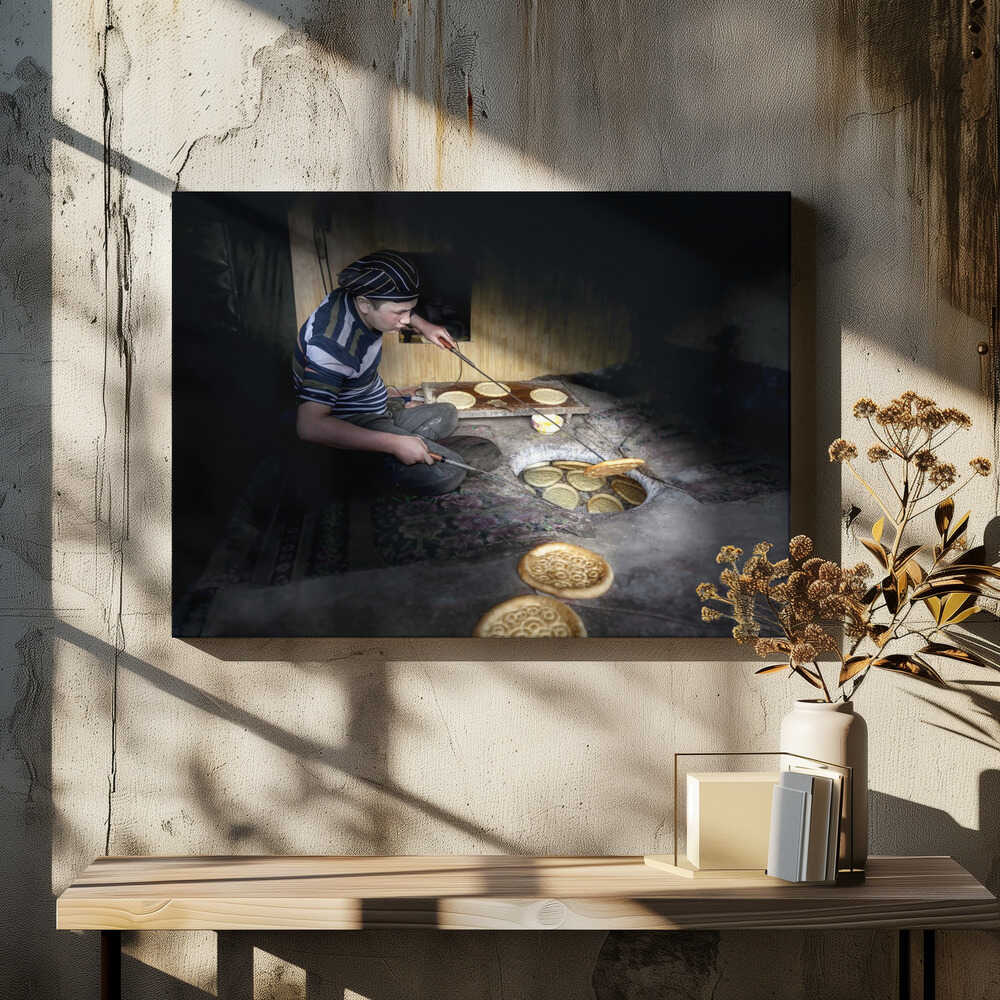 Making Uyghur Naan Bread