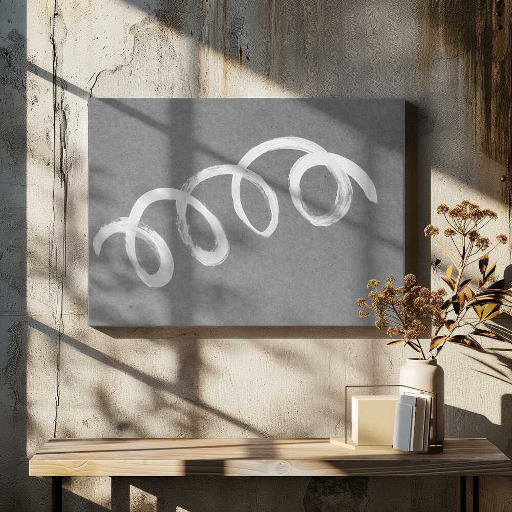 Swirling White Loops On A Gray Background