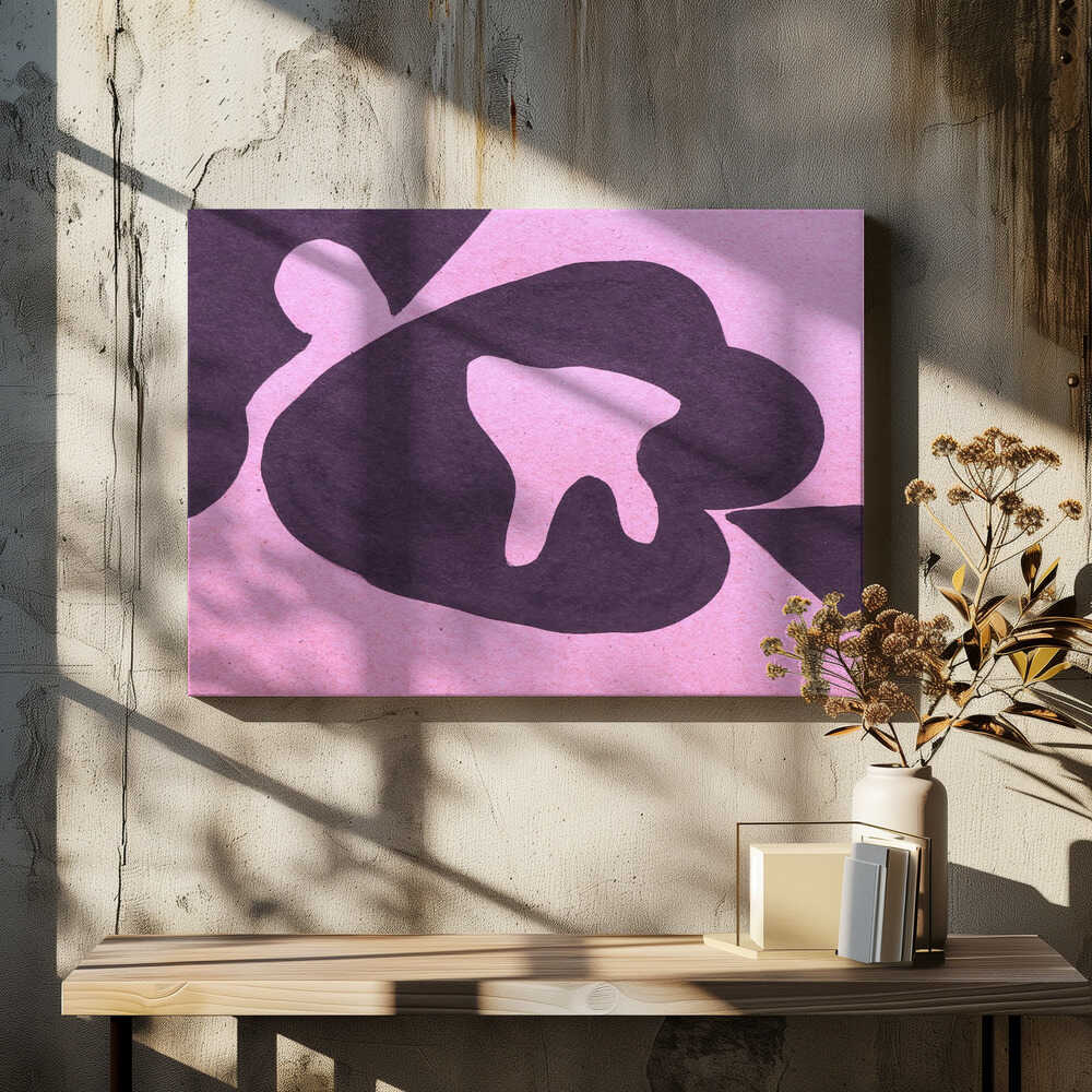 Bold Black Shapes On A Pink Background