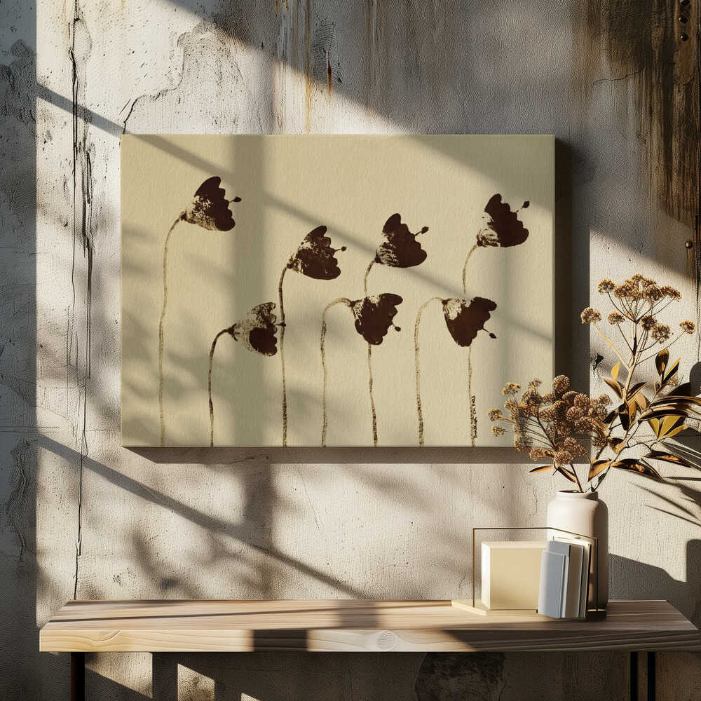 Six Stylized Flowers With Elongated Stems