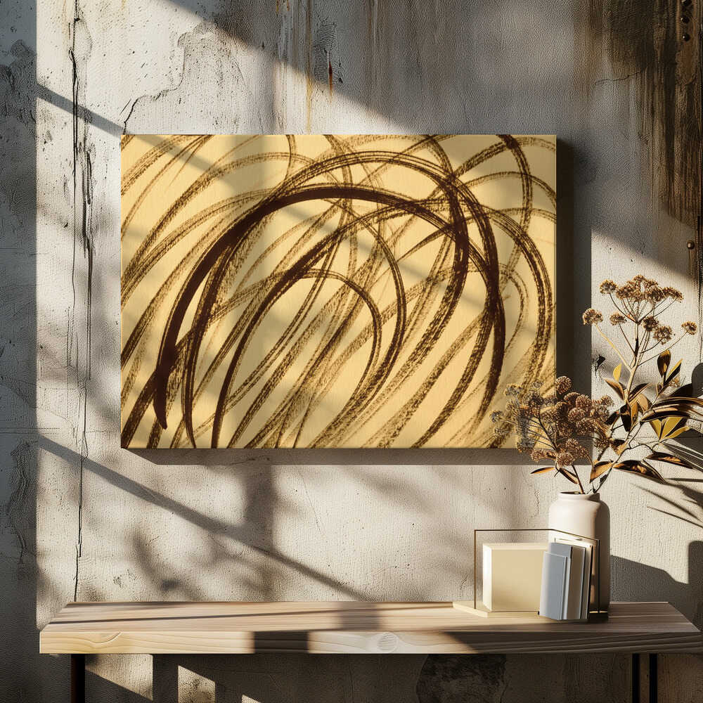 Black Swirls On A Golden Background