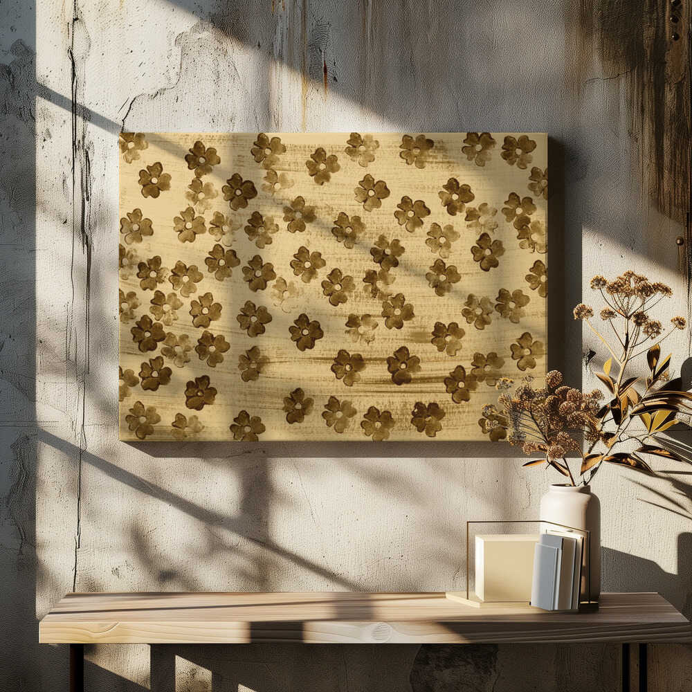 Pattern Of Sepia-toned Flowers