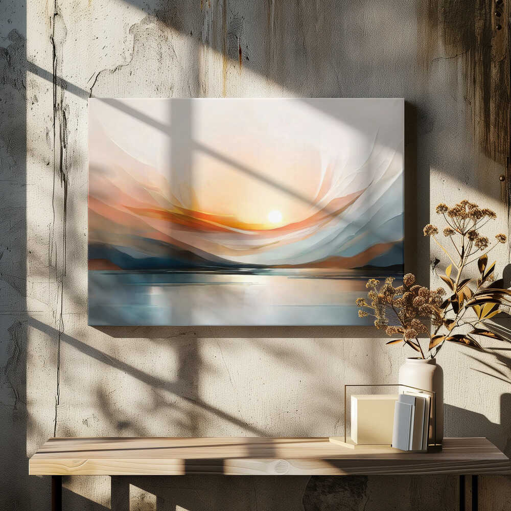 Sunset Over A Calm Body Of Water