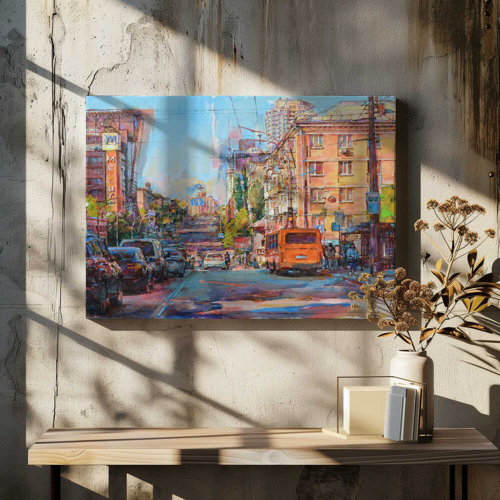 Urban Life With Colorful Buildings