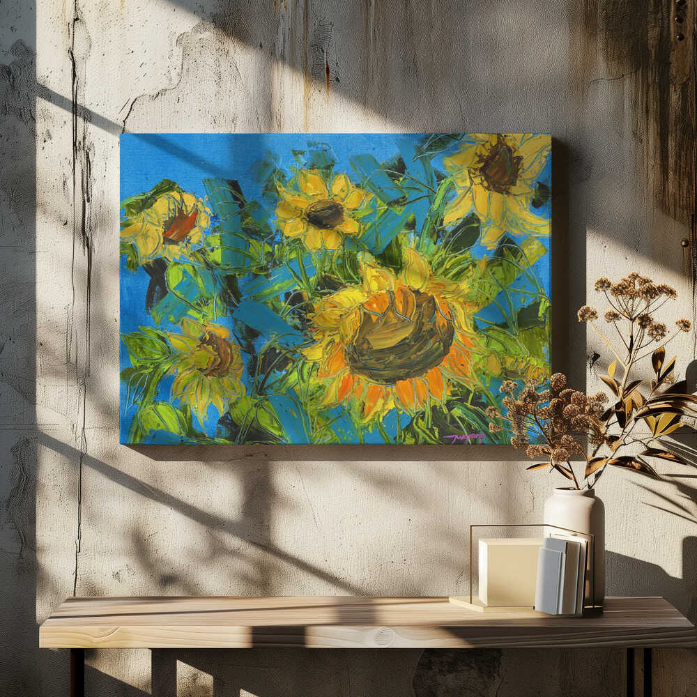 Sun Flower Oil On Canvas