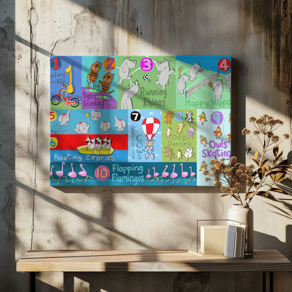 Animal Counting Educational Illustration